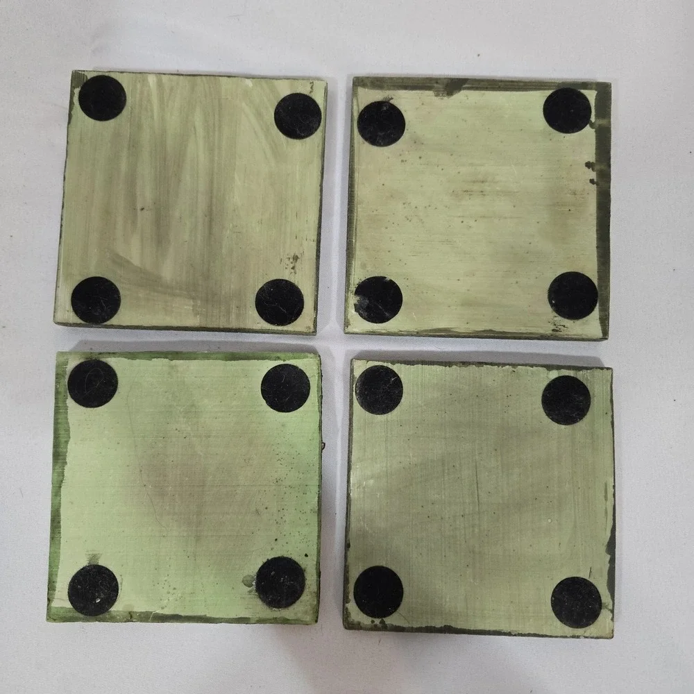 Set of 4 Botanical Leaf Drink Coasters Heavy Resin Stone Composite 4